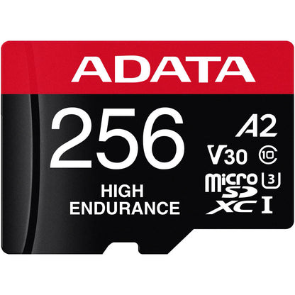 Adata High Endurance microSDXC Memory Card, 256Gb, Class 10 / UHS-1 U3, With Adapter AUSDX256GUI3V30SHA2-RA1