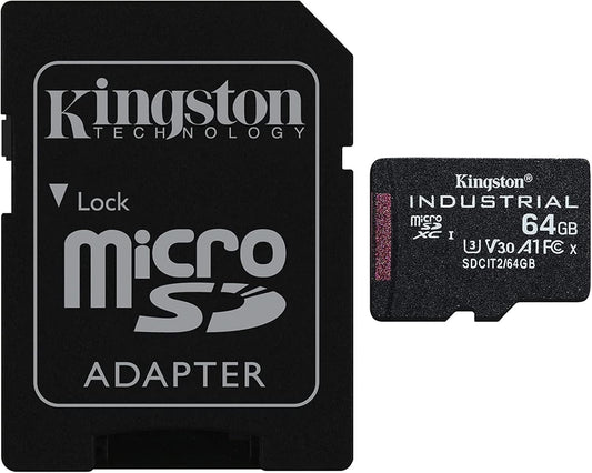 Kingston Industrial microSDXC Memory Card, 64Gb, Class 10 / UHS-1 U3, With Adapter SDCIT2/64GB