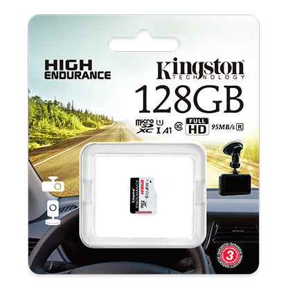 Kingston Endurance microSDXC Memory Card, 128Gb, Class 10 / UHS-1 U1 SDCE/128GB