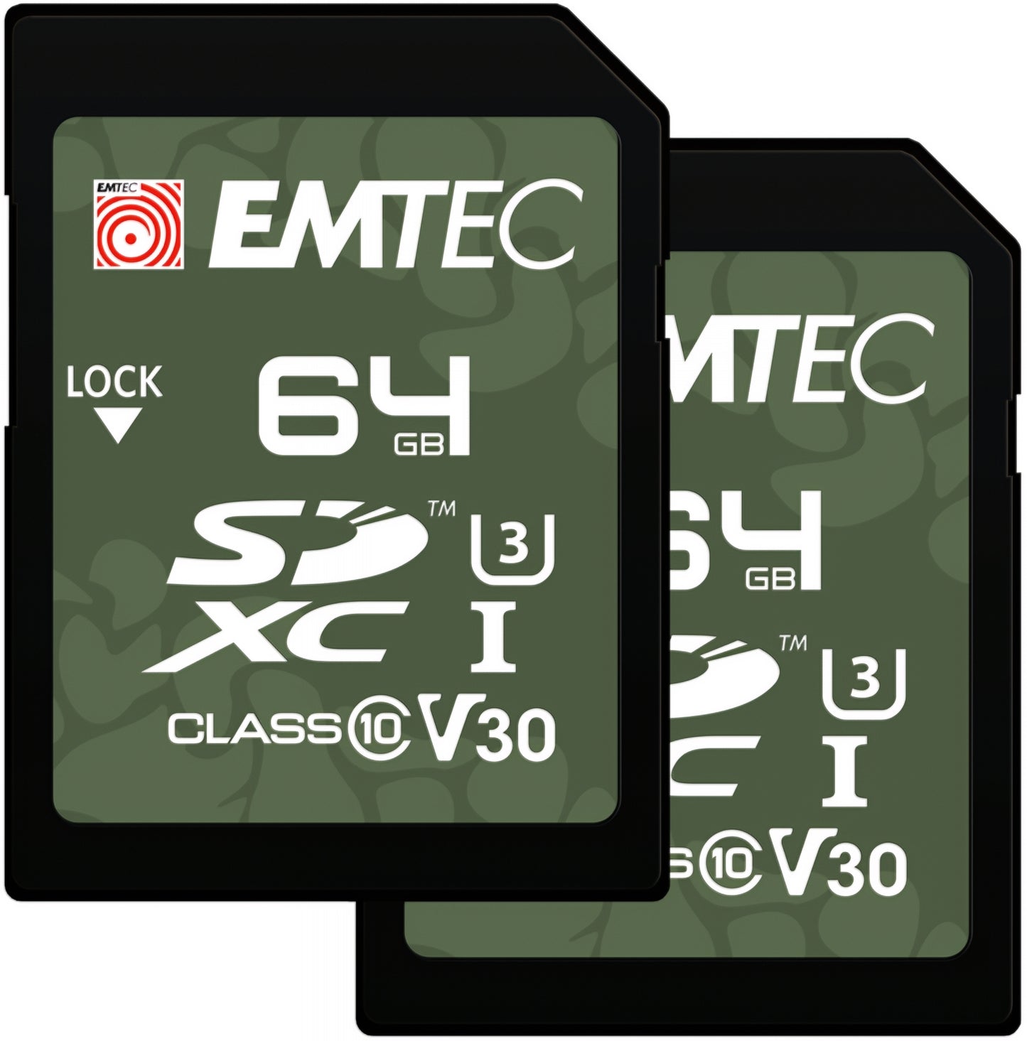Emtec Rugged Outdoor SDXC Memory Card, 64GB, Class 10 / UHS-1 U3, Set of 2 pieces ECMSD64GXCU3ORP