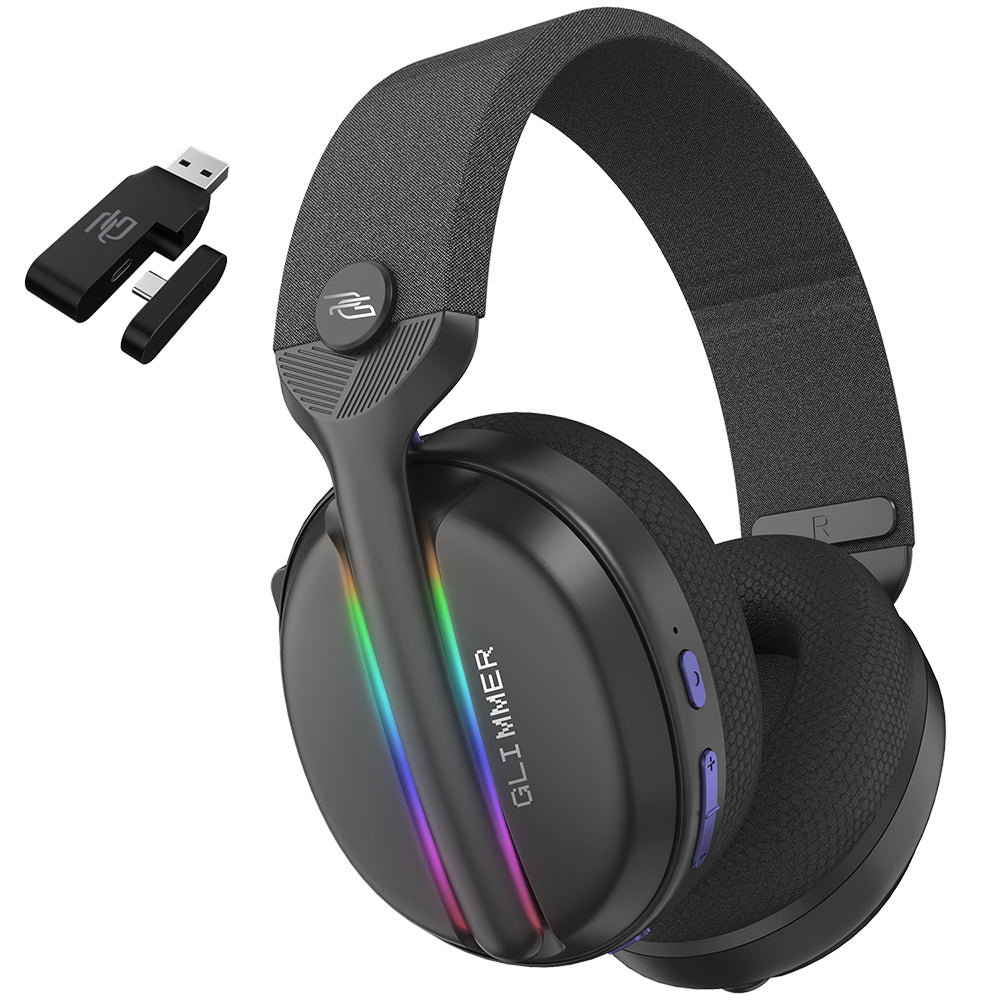 Proove Glimmer Wireless Gaming Headphones, RGB, BT / Wi-Fi / Wired, Black Purple WHGL00022016