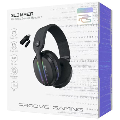 Proove Glimmer Wireless Gaming Headphones, RGB, BT / Wi-Fi / Wired, Black Purple WHGL00022016