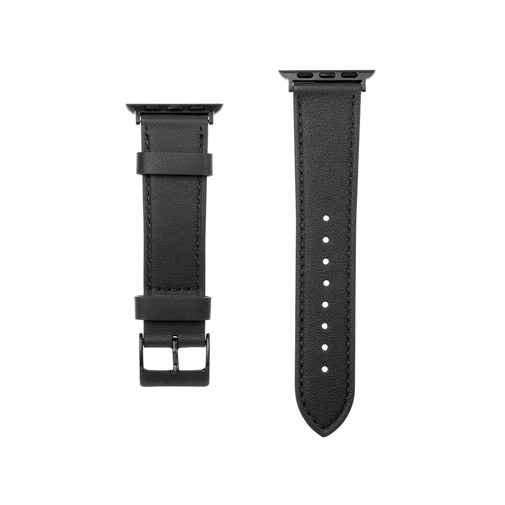 Fixed Leather Strap for Apple Watch 42mm / 41mm / 40mm / 38mm Series, Black
