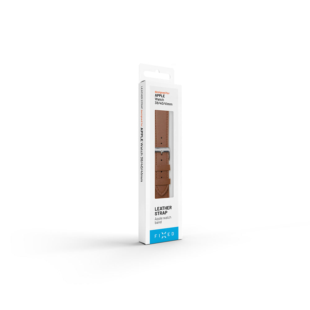 Fixed Leather Strap for Apple Watch 49mm / 46mm / 45mm / 44mm / 42mm Series, Brown