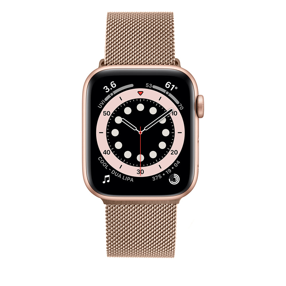Fixed Mesh Strap for Apple Watch 42mm / 41mm / 40mm / 38mm Series, Rose Gold