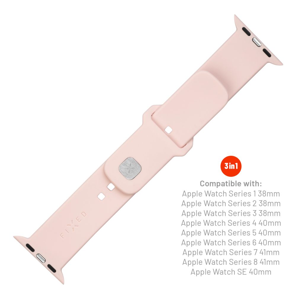 Fixed Silicone Sporty Strap for Apple Watch 42mm / 41mm / 40mm / 38mm Series, Pink