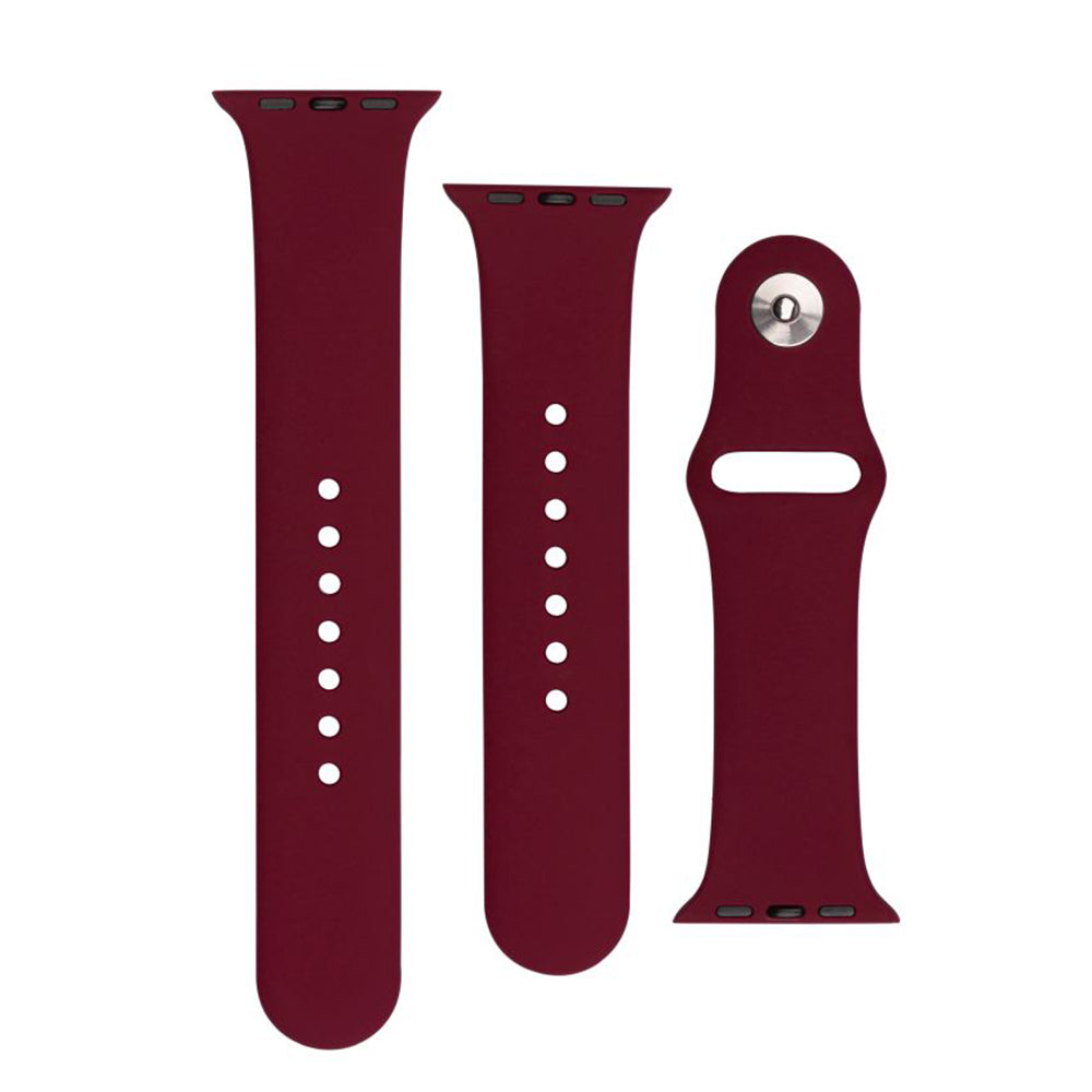 Fixed Silicone Sporty Strap for Apple Watch 49mm / 46mm / 45mm / 44mm / 42mm Series, Cherry Red