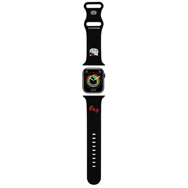 Hello Kitty Silicone Kitty Head Strap for Apple Watch 49mm / 46mm / 45mm / 44mm / 42mm Series, Black