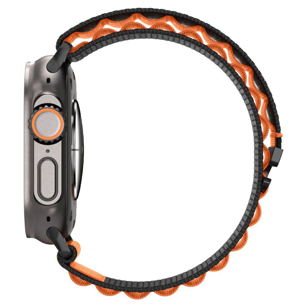 Spigen WBF1 Strap for Apple Watch 49mm / 46mm / 45mm / 44mm Series, Black Orange