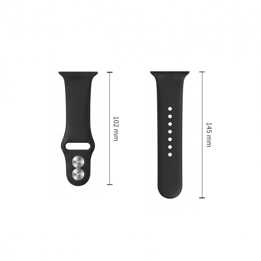 Tech-Protect Silicone Strap for Apple Watch 49mm / 46mm / 45mm / 44mm Series, Black