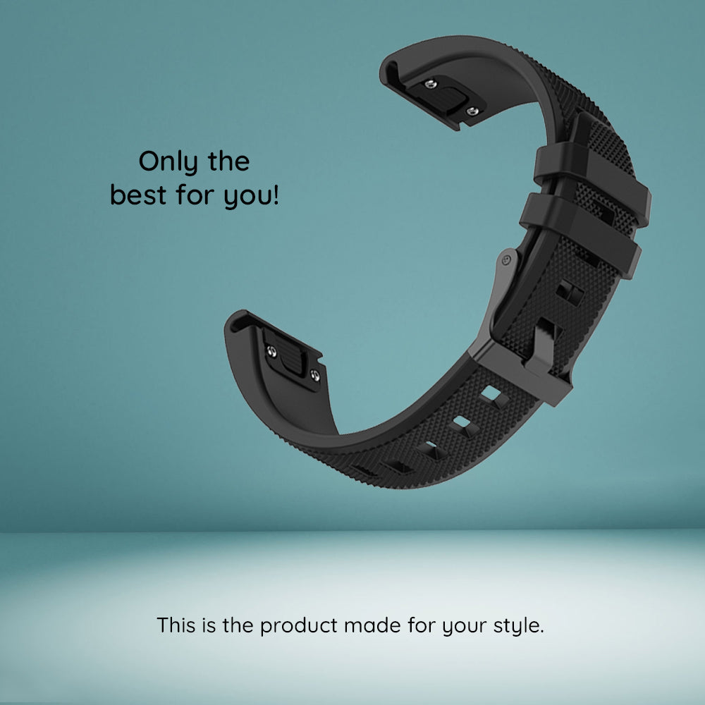 Techsuit W058 Strap for Garmin Instinct / Approach / Fenix Watch Series, 20mm, Black