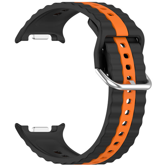 Techsuit W078 Strap for Samsung Galaxy Watch 8 Classic / Watch8 44mm / Watch 8 40mm, Black Orange