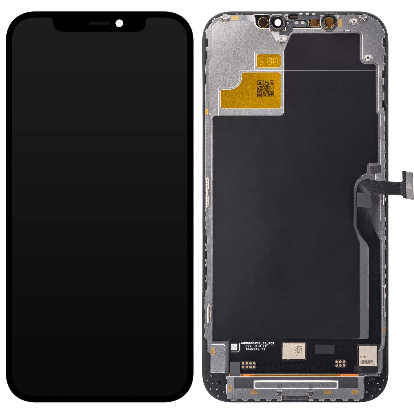 JK Touchscreen Display for Apple iPhone 12 Pro Max, with Frame, Movable IC In-Cell LCD Version, Black
