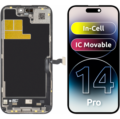JK Touchscreen Display for Apple iPhone 14 Pro, with Frame, LCD In-Cell IC Movable Version, Black
