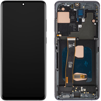 MP Touchscreen Display compatible with Samsung Galaxy S20 Ultra G988, with Frame, OLED Version, Black