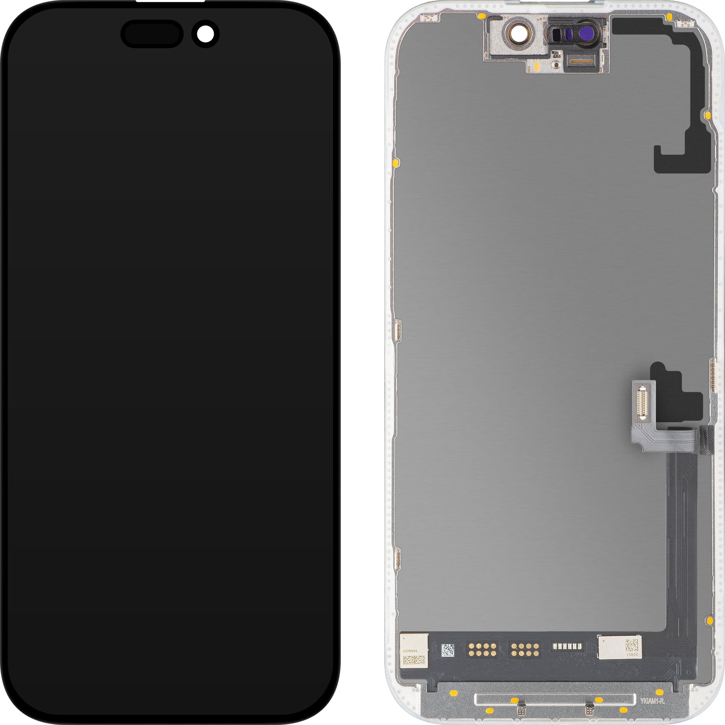 MP Touchscreen Display compatible with Apple iPhone 17, with Frame, Soft OLED FHD 120Hz IC Movable Version, Black