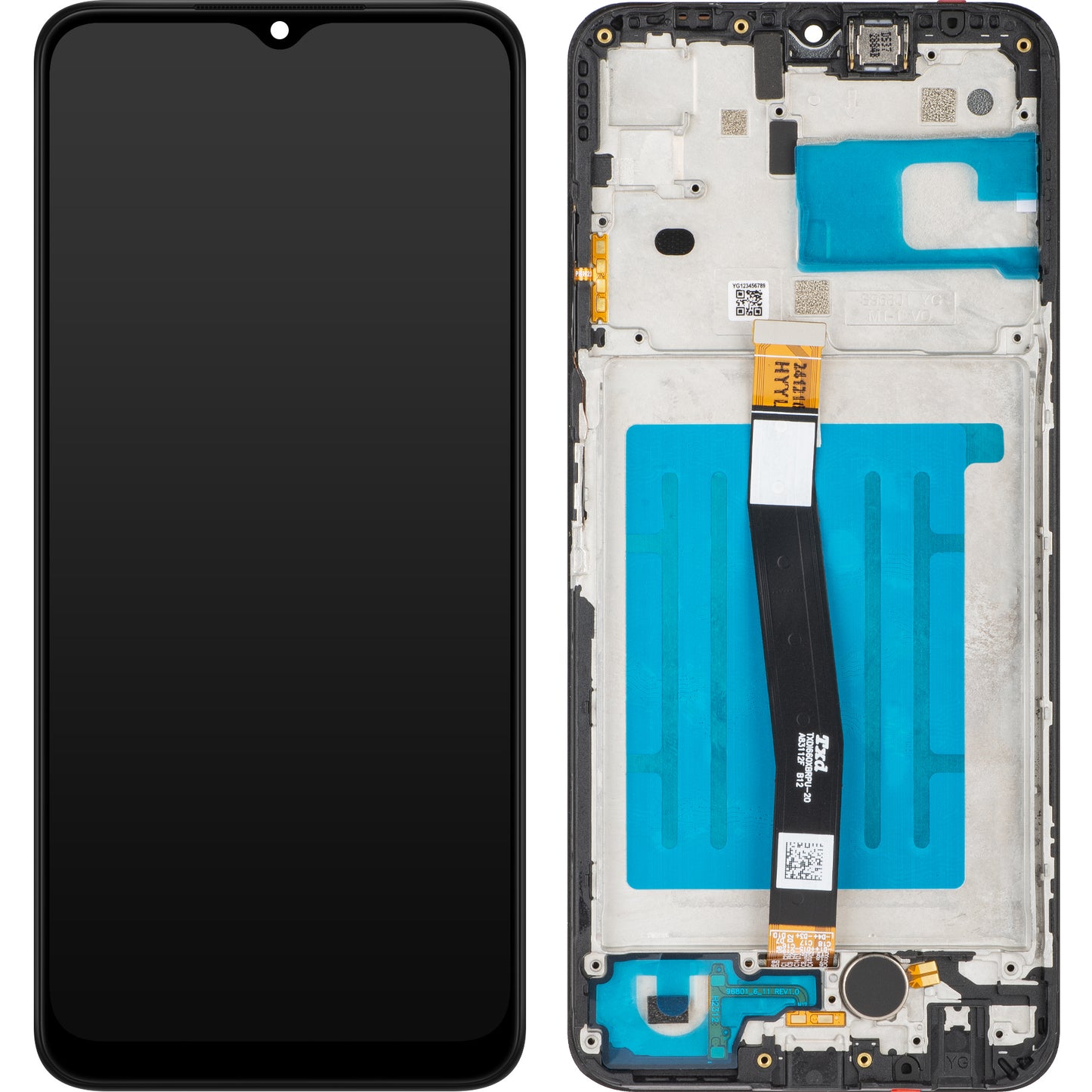 Touchscreen MP Display compatible with Samsung Galaxy A22 5G A226, with Frame, Black 