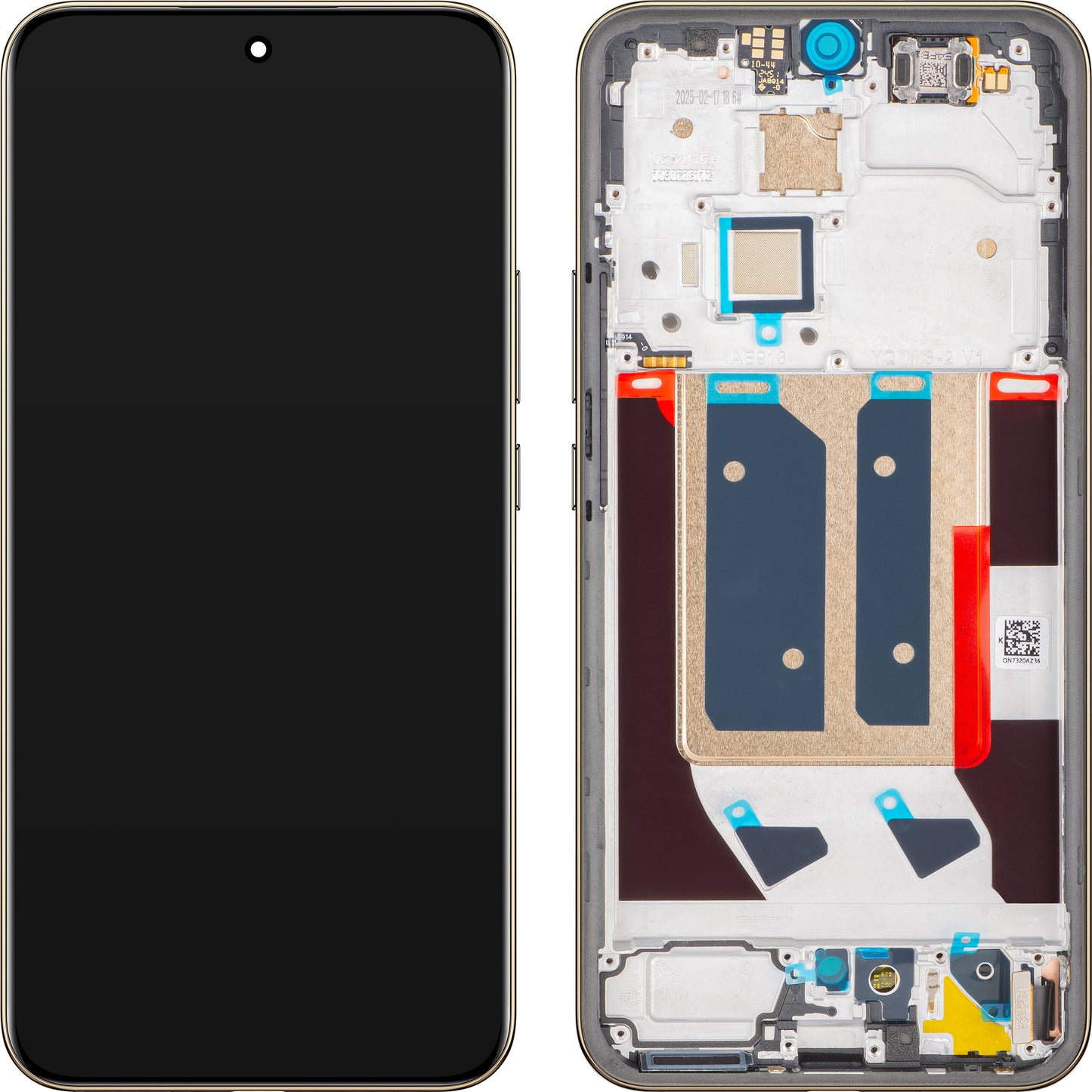 Realme 14 Pro+ Display with Touchscreen, with Frame, White (Pearl White), Service Pack 621039000082