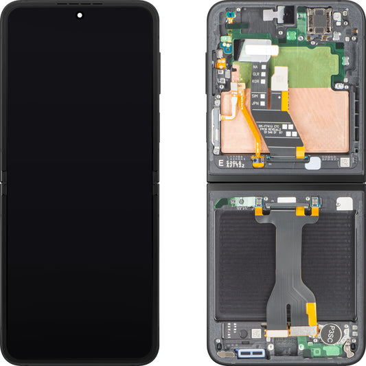 Samsung Galaxy Z Flip7 FE F761 Display with Touchscreen, Frame, Under Inner, Black, Service Pack GH82-37734A