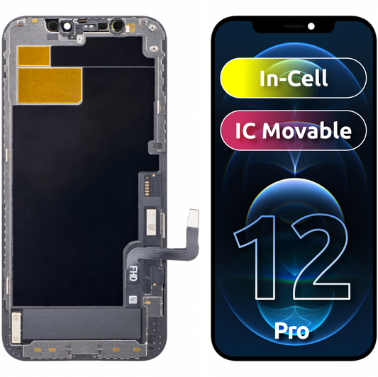 ZY Touchscreen Display for Apple iPhone 12 / 12 Pro, with Frame, In-Cell IC Movable LCD Version, Black