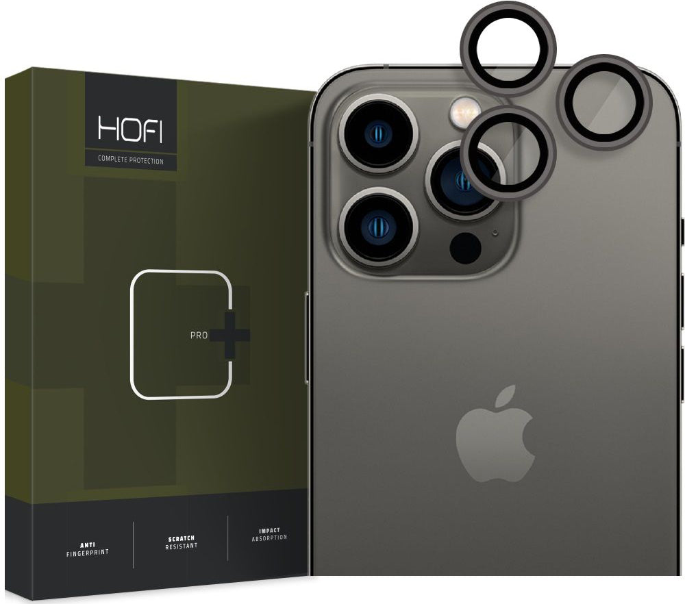 Tech-Protect CamRing PRO+ Rear Camera Protection Film for Apple iPhone 14 Pro Max / 14 Pro, Tempered Glass, Black