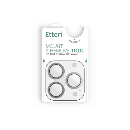 Etteri Rear Camera Protective Film for Apple iPhone 17 Pro Max / 17 Pro, Tempered Glass, Gray