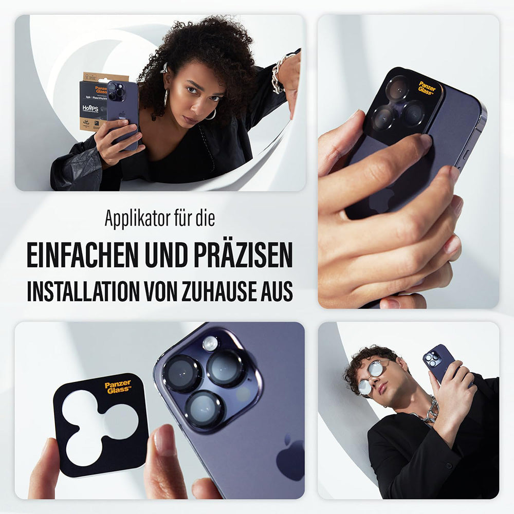 PanzerGlass Hoops Rear Camera Protector for Samsung Galaxy S25 S931, Tempered Glass, Black