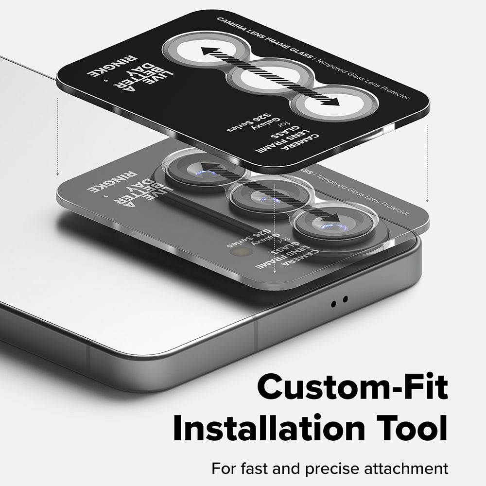 Ringke Rear Camera Protection Film for Samsung Galaxy S26 Plus S947 / S26, Tempered Glass, Set of 2 pieces, Black