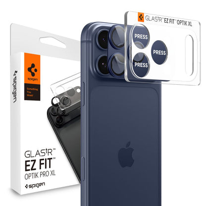 Spigen GlastR EZ FIT Optik Pro XL Rear Camera Protector for Apple iPhone 17 Pro Max, Tempered Glass, Blue