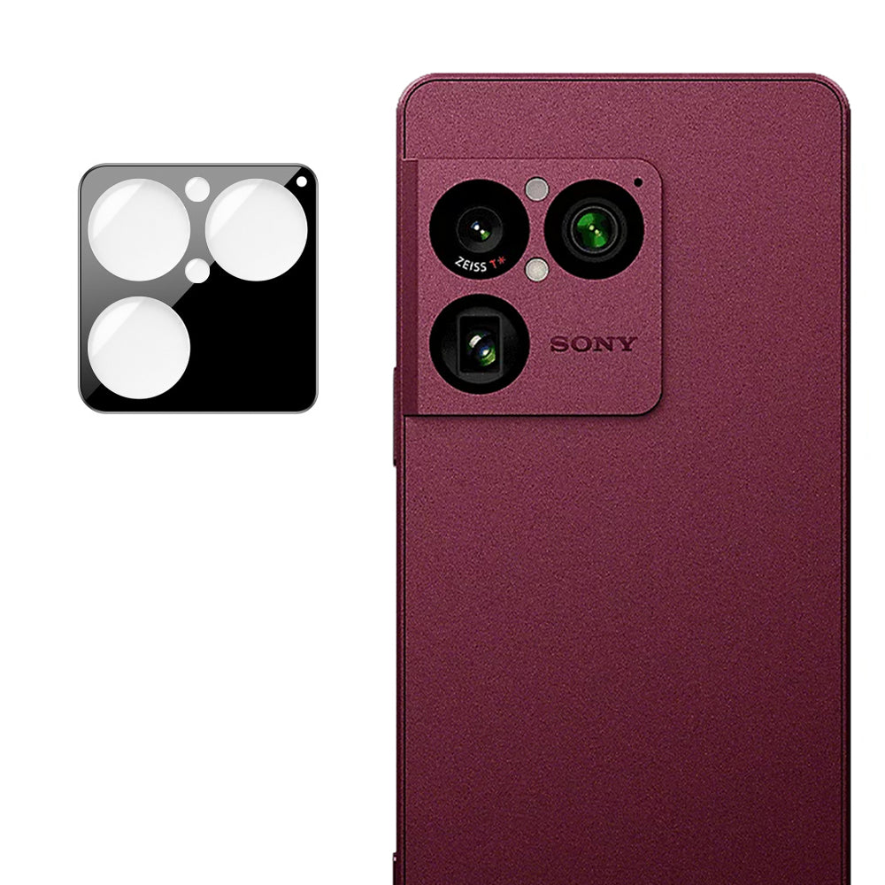 Techsuit Rear Camera Protector for Sony Xperia 1 VIII, Tempered Glass, Black