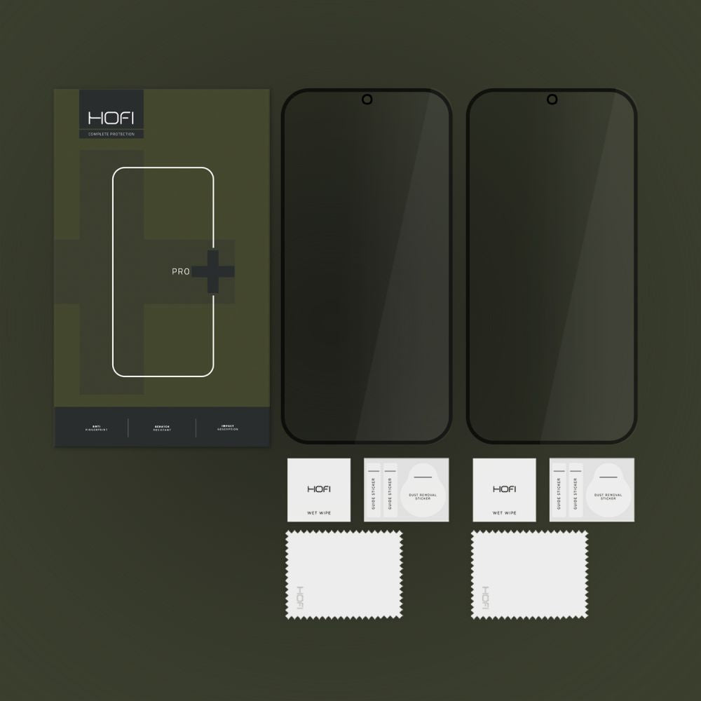 Privacy Screen Protector HOFI Glass PRO+ for Samsung Galaxy S24 FE S721, Privacy Glass, Full Glue, Set 2 pieces, 2.5D 