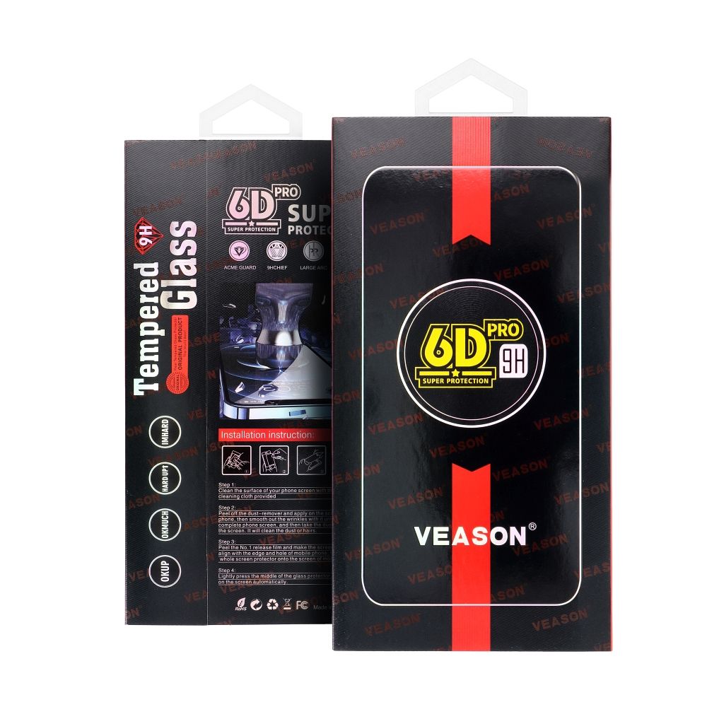 Veason PRO Screen Protector for Samsung Galaxy A06 A065, Tempered Glass, Full Glue, 6D, Black