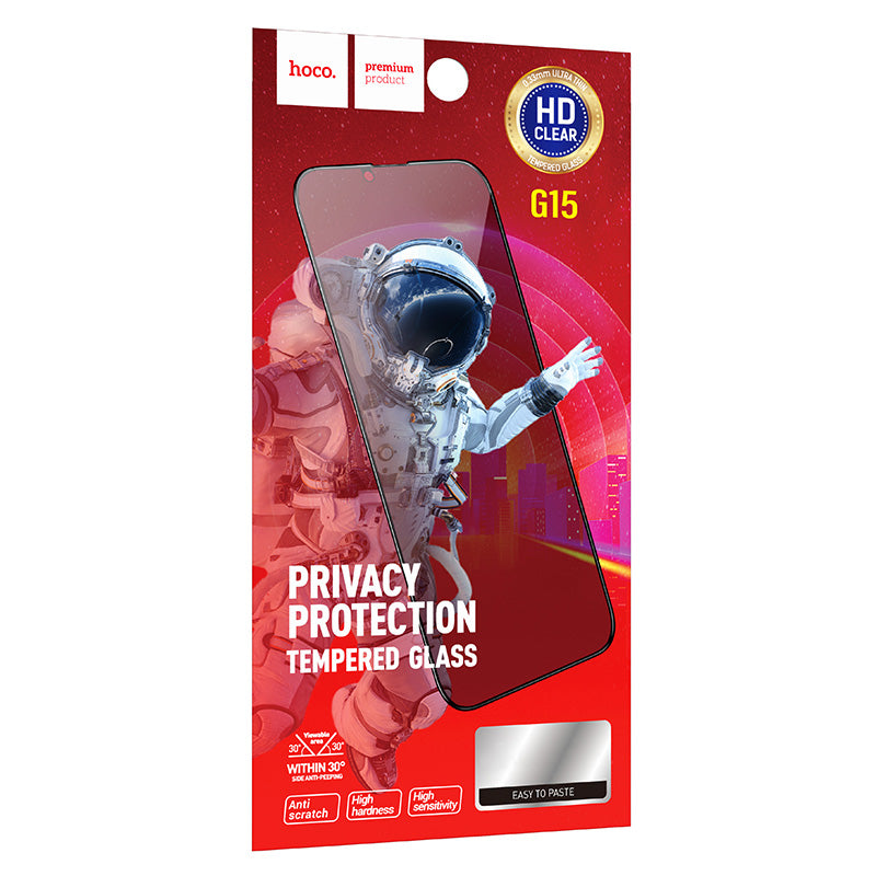 HOCO G15 Privacy Screen Protector for Apple iPhone 12 Pro Max, Tempered Glass, Full Glue, 5D