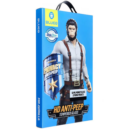 Blueo Privacy Screen Protector for Apple iPhone 16 Pro, Tempered Glass, Full Glue, 5D