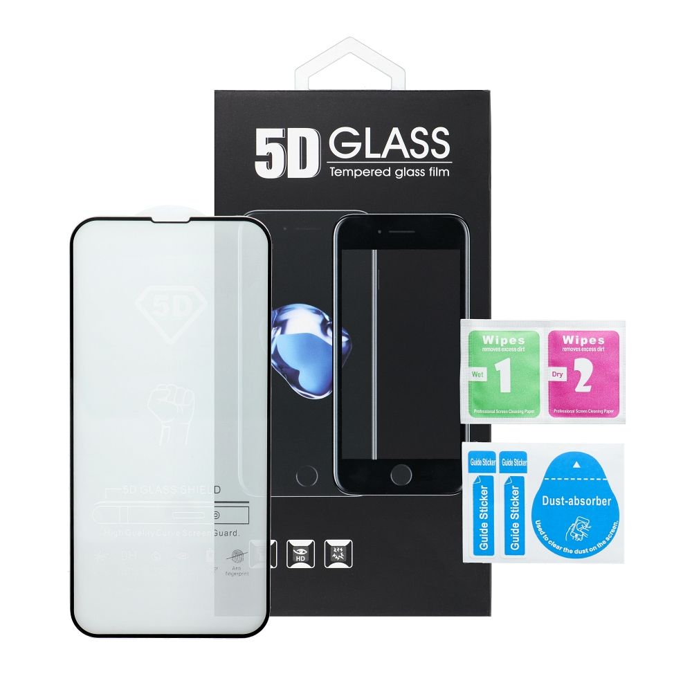 OEM Screen Protector Film for Samsung Galaxy A17 4G / A17 5G / A16 5G A166 / A16 4G A165, Tempered Glass, Full Glue, 5D, Black
