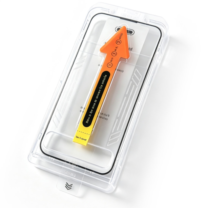 OEM Dust Free Easy Fit Screen Protector for Apple iPhone 16e / 14 / 13 Pro / 13, Tempered Glass, Full Glue, Black