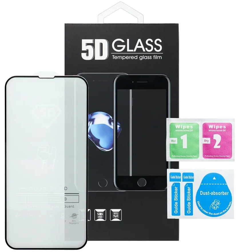 OEM Screen Protector for Samsung Galaxy A37 5G, Tempered Glass, Full Glue, 5D, Black