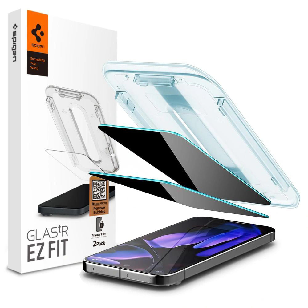 Spigen GlastR EZ FIT Privacy Screen Protector for Google Pixel 9 Pro XL, Tempered Glass, Full Glue, Set of 2 pieces AGL09313