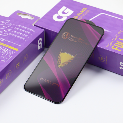 OG Premium Screen Protector Film for Samsung Galaxy A55 5G A556, Tempered Glass, Full Glue, Set of 10 pieces, Black