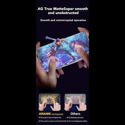 Anank 1X Reinforced Anti-Fingerprint Screen Protector for Apple iPhone 16 Pro Max, Tempered Glass, Full Glue, 2.5D, Black
