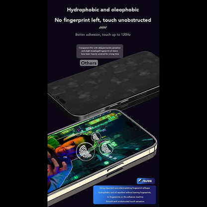 Anank 1X Reinforced Anti-Fingerprint Screen Protector for Apple iPhone 16 Pro, Tempered Glass, Full Glue, 2.5D, Black