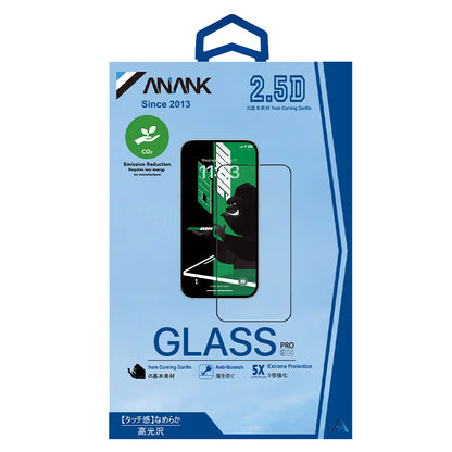 Anank 5X Reinforced CG Screen Protector for Apple iPhone 15 Pro, Tempered Glass, Full Glue, 2.5D, Black