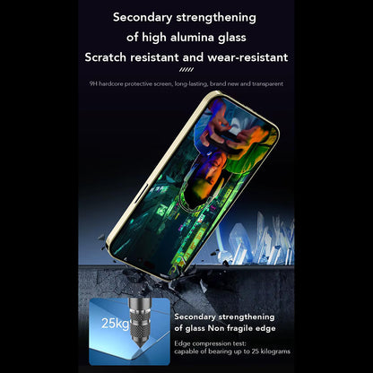 Anank Anti-Fingerprint Screen Protector Film for Apple iPhone 14 Pro, Tempered Glass, Full Glue, 2.5D, Black