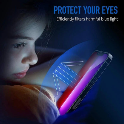 Anti Blue Light Anank 5X Reinforced Screen Protector for Apple iPhone 17 Pro, Tempered Glass, Full Glue, 2.5D, Black