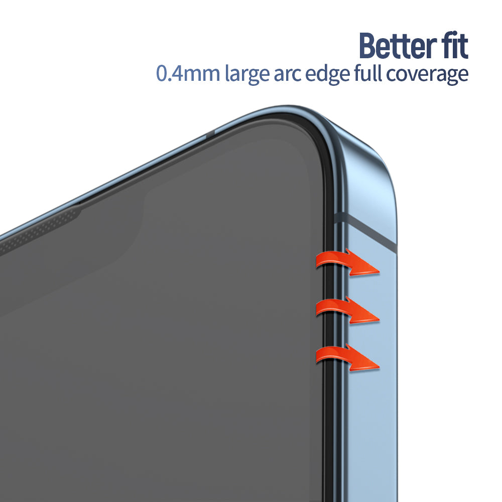 Blueo Anti-Reflective HD Screen Protector with Applicator Pro for Apple iPhone 16 Pro Max, Tempered Glass, Full Glue, Black