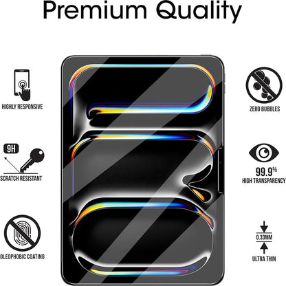 Blueo HD Screen Protector Film for Apple iPad Pro 11 (2024), Tempered Glass, Full Glue