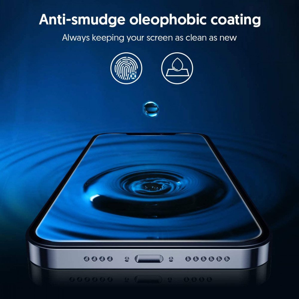 Blueo Silk HD Screen Protector Film for Apple iPhone 15 Pro, Tempered Glass, Full Glue, Set of 5 pieces, 2.5D, Black