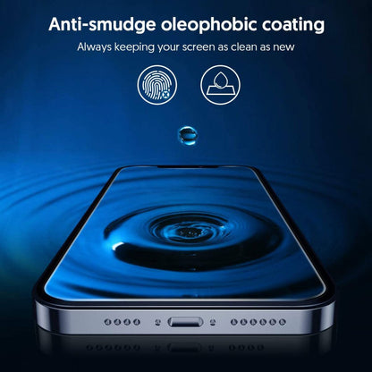 Blueo Silk HD Screen Protector Film for Apple iPhone 16 Plus / 15 Plus, Tempered Glass, Full Glue, Set of 5 pieces, 2.5D, Black
