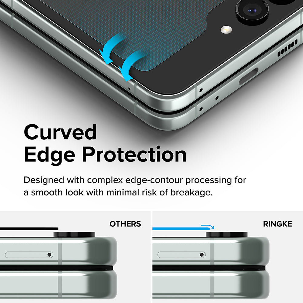 Ringke Exterior Screen Protector for Samsung Galaxy Z Flip5 F731, Tempered Glass, Full Glue, Set of 2 Pieces