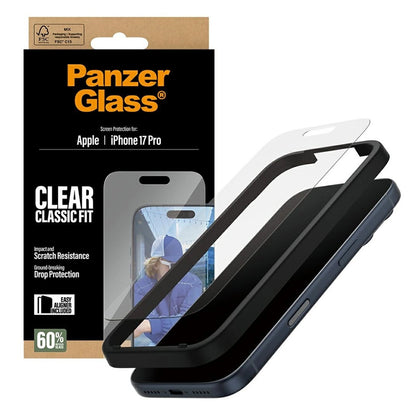 PanzerGlass Classic Fit EasyAligner Screen Protector for Apple iPhone 17 Pro, Tempered Glass, Full Glue